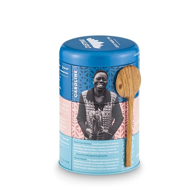 JusTea Herbal Tea Trio | Stacking Tins Variety Pack with Hand Carved Tea Spoon | Loose Leaf Tea | Caffeine Free | Award-Winning | Fair Trade | Non-GMO