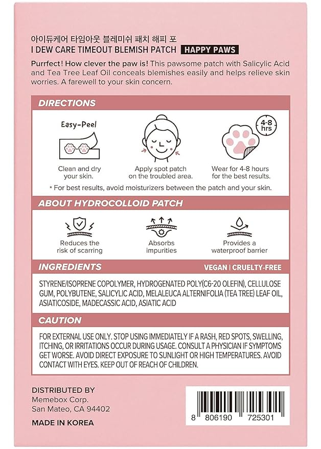 I DEW CARE Facial Skin Care Sets - Starlit Kitten & Happy Paws & Headband | Eye Patch, Cute Pimple Patches, Glass Skin, Facial Treatment, Hydrating, Blemish Treatment for Face, Mother's Day