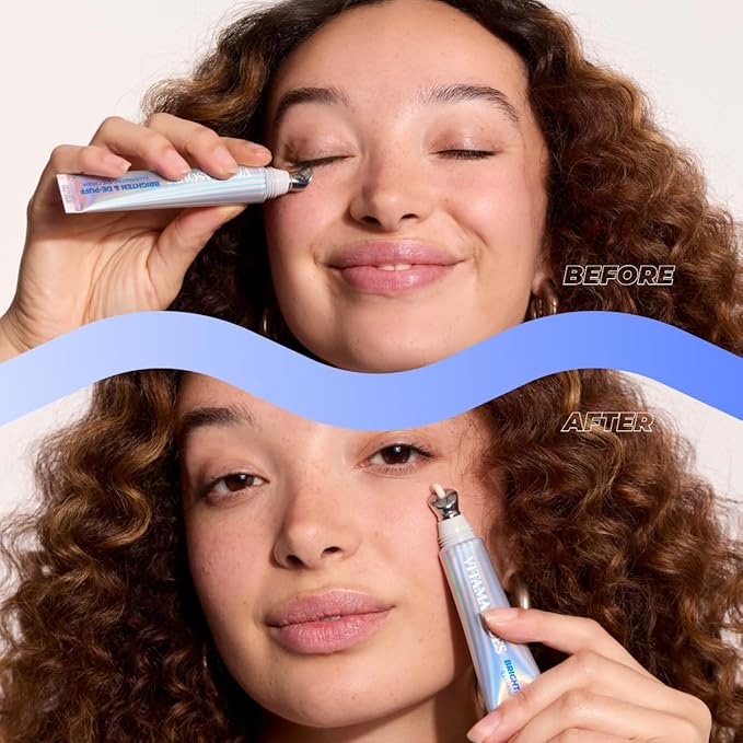 Vitamasques Brighten & De-puff Illuminating Eye Cream, Dark Circle Under Eyes Treatment, Under Eye Corrector, Get Rid of Bags Under Eyes Instantly, Dermatologist Tested - Made in Korea