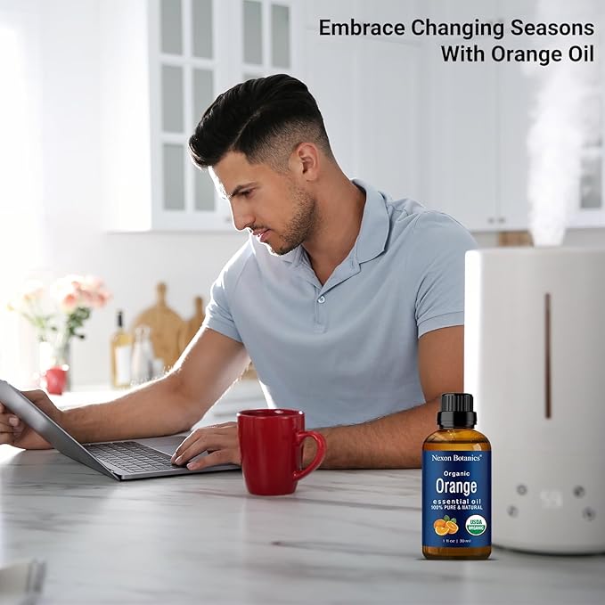 Organic Orange Essential Oil 30 ml - Pure, Natural Sweet Orange Oil for Diffusers, Aromatherapy & Skin Care - Undiluted, Cold Pressed Citrus Oils - Nexon Botanics