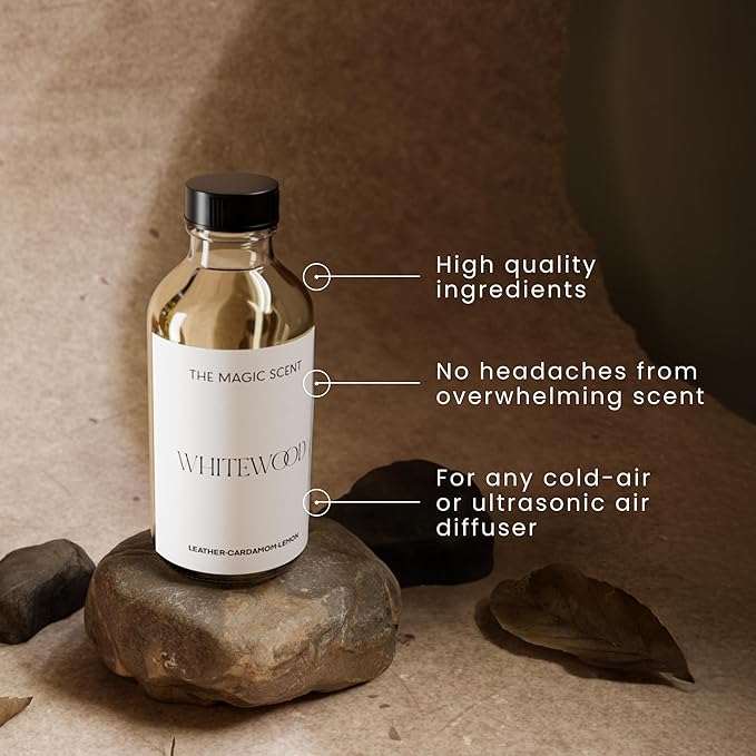 Whitewood Oils for Diffusers - HVAC & Cold-Air Ultrasonic Diffuser Oil Inspired by The 1 Hotel, Miami Beach - Essential Oils for Aromatherapy - 8.5 fl oz, 250 mL