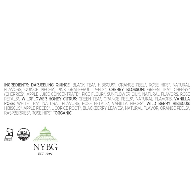 Tea Forte Soleil Petite Presentation Box Tea Gift Set Sampler, 10 Count, 2 of Each Variety Individually Wrapped Handcrafted Pyramid Infuser Bags