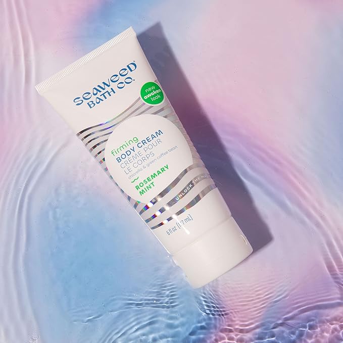Seaweed Bath Co. Firming Body Cream, Rosemary Mint Scent, 6 Ounce (Pack of 2), Skin Toning Hand & Body Lotion Moisturizer for Dry Skin, with Sustainably Harvested Seaweed, Chlorella, Green Coffee Bean