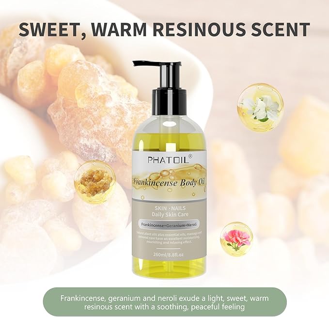 260 ml (8.8 fl.oz) Lavender Body Oil and Frankincense Body Oil