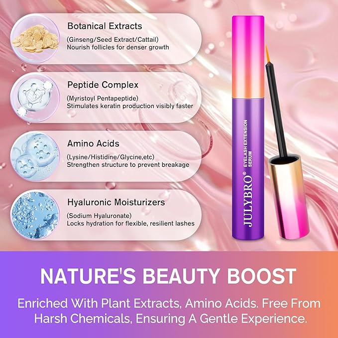 Eyelash Growth Serum(3ML), Eyelash Extension Serum with Natural Ingredients for Eyelash and Eyebrow, Thicker, Healthier and Stronger Lashes Growth