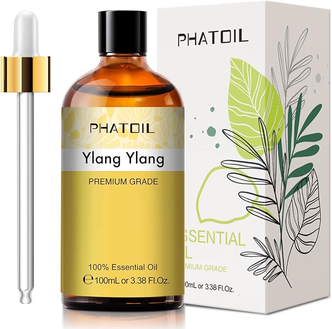 100ML Ylang Ylang Essential Oil, Premium Essential Oils for Diffuser, Humidifier, 3.38fl.oz Scented Oils for Soap, Candle Making
