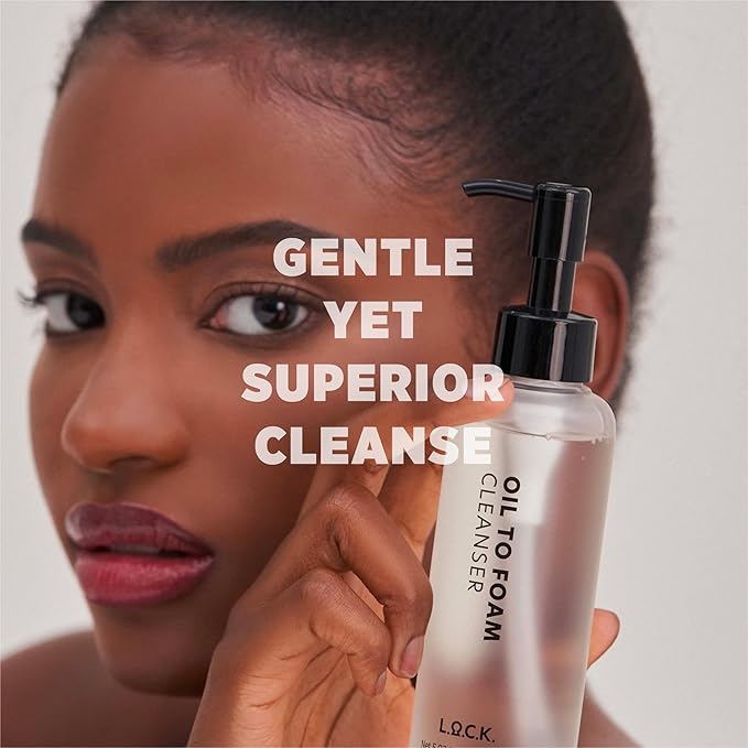 L.O.C.K. Oil To Foam Cleanser - Vegan Olive Based Cleanser, Makeup Remover, Best For Waterproof Makeup, Vegan, Natural Skincare, Gentle For Everyone, Premium Quality, Clean Beauty, 5.07 Fl Oz. 150ml