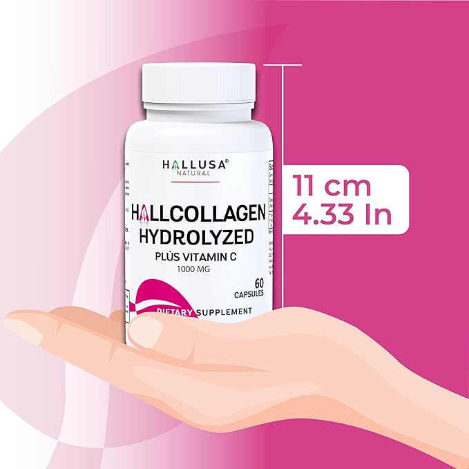 Cólageno hidrolizado - Pastillas de colágeno - Piel, arrugas y antienvejecimiento – Fortalecimiento del Cabello y uñas – Dolor en articulaciones – Collagen HYDROLIZED Plus Vitamin C 1000 MG 60 Cap