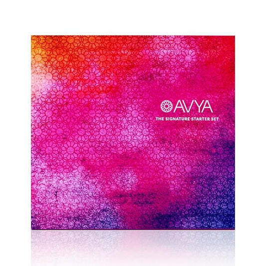 Avya Skincare Discovery Starter Set | Anti-Aging | Gentle Cleanser (15ml) + Anti-Aging Power Serum (10ml) + Eye Bright Cream (5ml) + Night Moisturizer (10ml)