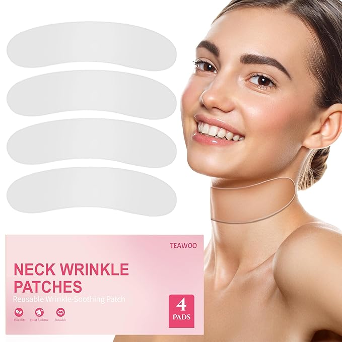 4 PCS Silicone Neck Wrinkle Patches | Reusable Silicone Neck Patches for Wrinkles | Targeted Neck Wrinkle Pads | Neck Mask for Firming and Tightening | Revitalize and Firm Neck Wrinkles