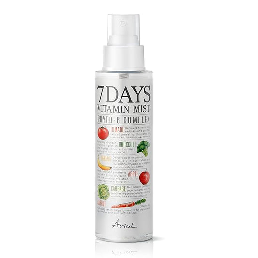 Ariul 7 Days Vitamin Mist - 3 in 1 Hydrating Face Mist, Makeup Setting Spray & Facial Toner – Perfect Makeup Finish Spray for Dewy Look - Natural Face Spray - Suitable for All Skin Types (5.07 Fl.Oz)