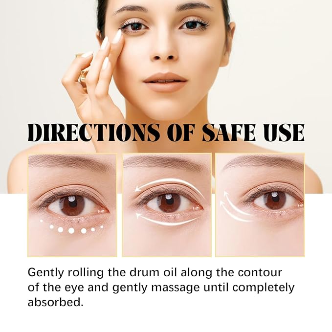 Eye Roller for Puffy Eyes, Castor Oil and Frankincense Eye Roller for Dark Circles, and Wrinkles, Anti Aging Eye Serum Cream, Glass Bottle, 2 PCS