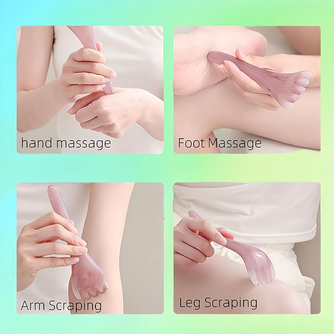 3 Pack Manual Head Massager for Scalp & Neck Relaxation - Resin Hair Massage Comb for Stress Relief, Lymphatic Massage, Handheld Ergonomic Scalp Comb by ENBRWAS