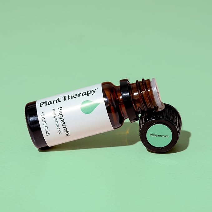 Plant Therapy Peppermint Essential Oil 10 mL (1/3 oz) 100% Pure, Undiluted, Natural Aromatherapy for Diffuser & Topical Use, Digestion, Respiratory, & Massage, Peppermint Oil for Skin & Hair