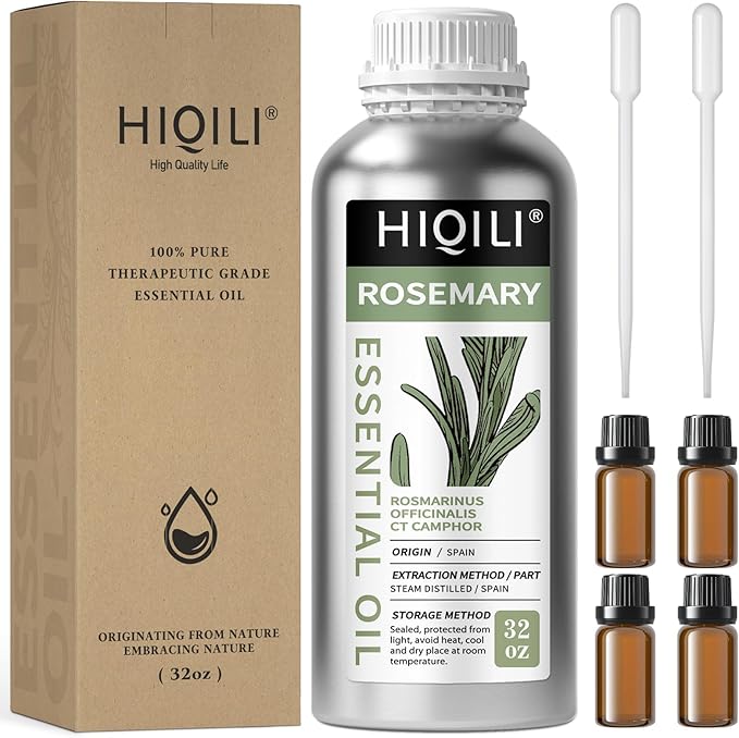 HIQILI 1000ML Rosemary Oil for Hair Growth, Add to Shampoo & Conditioner, 100% Pure Undiluted - 32 Fl Oz