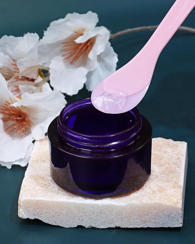 ONLYKXY 5pcs 5inch Plastic Beauty Spoon Facial Cream Brush Makeup Scoop Mud Reusable Cosmetic Dig Scoop Spatula Mask Tip for Lotions Moisturizers Home Salon DIY Facemask Mixing Sampling (Pink)