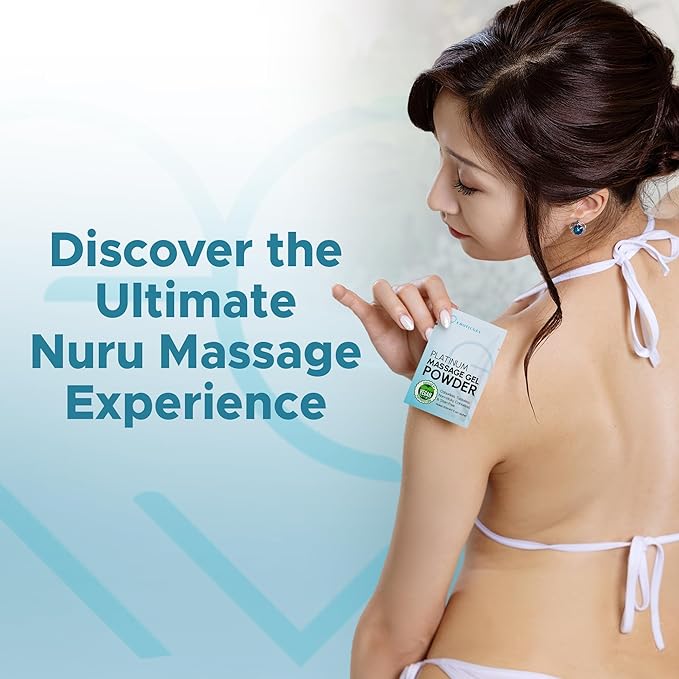 Premium Nuru Massage Gel Powder (Pack of 10) | 5g Travel Sachet Makes 500ml/ 16.9 fl oz | Made in Japan | Paraben & Glycerine Free