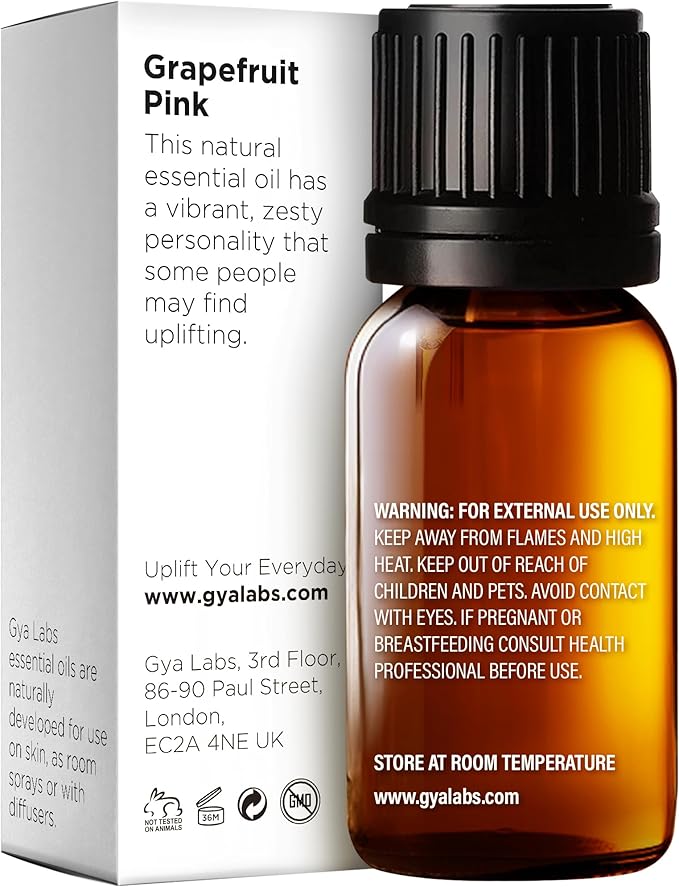 Gya Labs Grapefruit Essential Oil for Skin & Diffuser - 0.34 Fl Oz - 100% Pure Natural Grapefruit Oil for Skin, Hair, Aromatherapy DIY & Candle Making - Zesty & Refreshing Scent