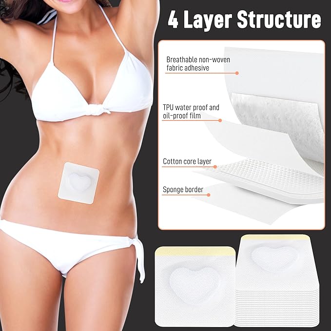 20Pcs Castor Oil Pack Wrap in Belly Button for Liver Detox, Highly Absorbent Self-Adhesive Castor Oil Wrap Organic Cotton, Anti-Seepage(Oil Not Included)