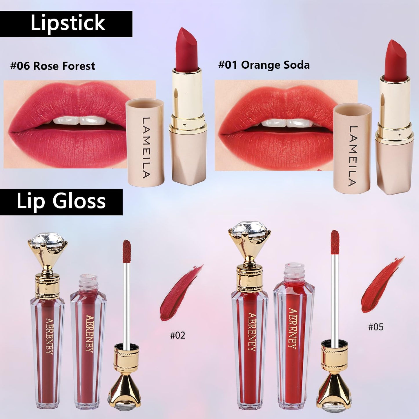 All in One Makeup Kit for Teen Girls - 2X16 Colors Eyeshadow, Liquid Foundation, Eyeliner Pencils, Contouring Stick, Lip Gloss, Eyebrow Pencils & 8pcs Makeup Brushes (Rainbow)