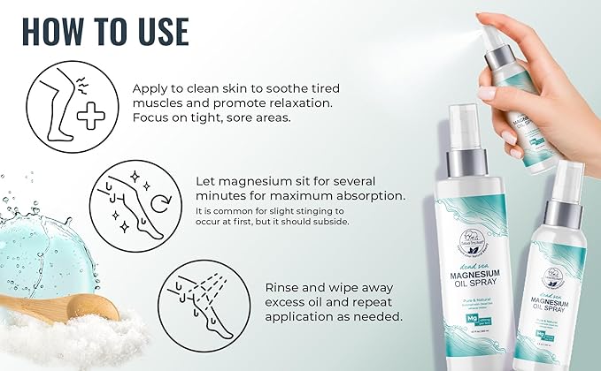 Natural Elephant Dead Sea Magnesium Oil Spray for Topical Use | 100% Pure | 4 fl oz (Pack of 3) | Promotes Relaxation and Well-Being