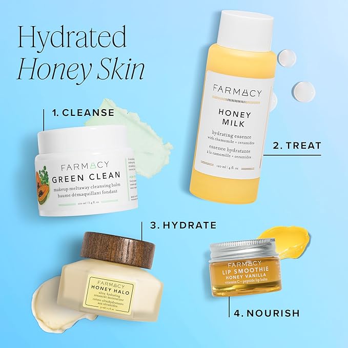 Farmacy Ceramide Face Moisturizer - Honey Halo Hydrating Facial Moisturizer for Dry Skin - Plumps, Soothes + Restores Skin with Potent Ceramides + Buckwheat Honey for a Dewy, Healthy Glow (100ml)