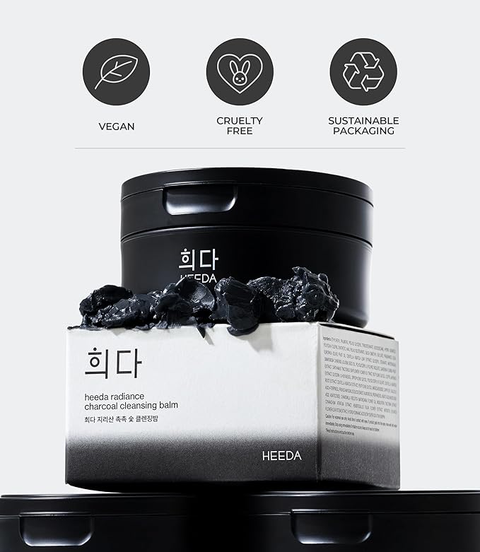 Charcoal Cleansing Balm, All in One Nourishing, Hydrating Makeup Melting Remover for Dry & Sensitive Skin, Korean Beauty Face Wash Cleanser 3.38 fl.oz