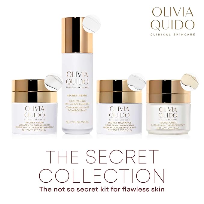 OLIVIA QUIDO Clinical Skin Care Secret Gold 24K Mask | Anti-Aging Night Cream for Face and Neck | Tightens Wrinkles & Fine Lines | Whitens Dark Spots, Melasma & Acne Scars | Non-Comedogenic Night Mask