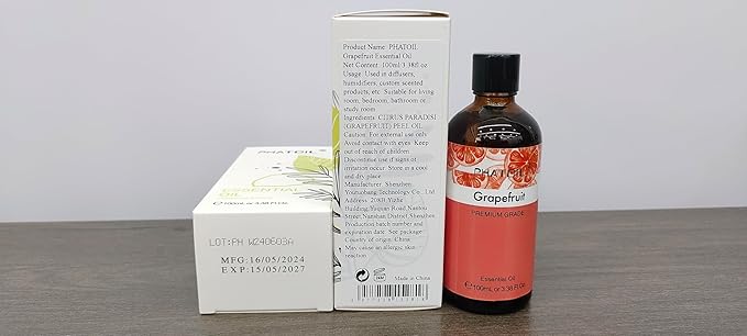 3.38FL.OZ Grapefruit Essential Oil with Glass Dropper, for Aromatherapy Diffusers, Humidifiers, Great for DIY Candle and Soap Making, Huge 100ML Bottle