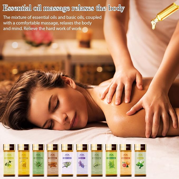 20 Pack Pure Essential Oil Set, Aromatherapy Oil for Diffuser, Candle Making, Home Apartment, Tea Tree, Lavender, Lemon, Peppermint, Eucalyptus, Cinnamon, Rose, Sandalwood, Patchouli 20 Flavors