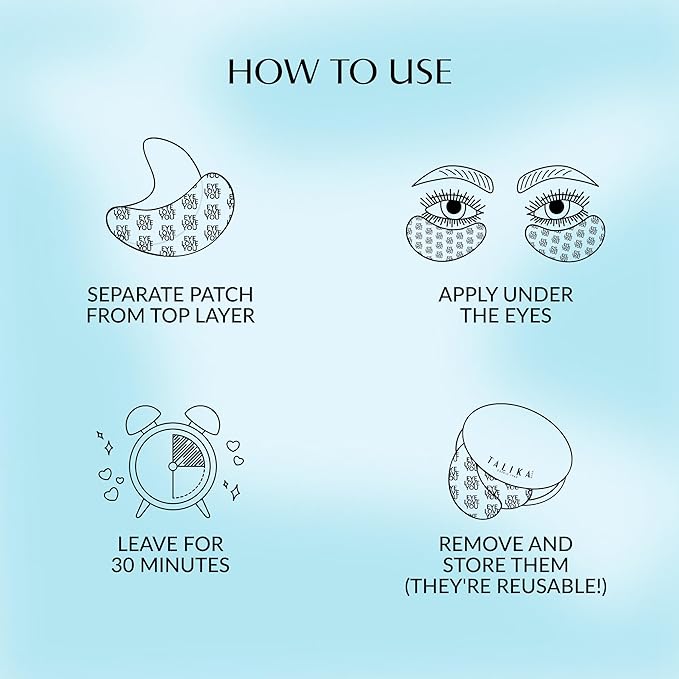 Talika Eye Therapy Patch - Instant Smoothing Patches - Mask For Dark Circles Puffiness & Tired Eyes - 6 Refills Reusable Under Eye Patches for Adults Skincare Eye Treatment