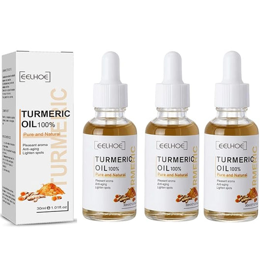 3PCS Turmeric Dark Spot Corrector Serum Oil,Turmeric Repair Face Serum, Natural Turmeric Skin Dark Spot Skin Care Moisturizing Repair Serum,Turmeric Serum for Face & Body(30ml)