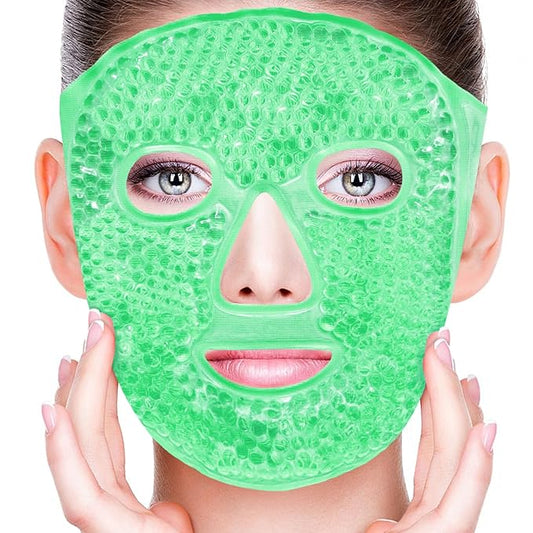 Cold Face Eye Masks Ice Face Mask Hot Cold Compress For Dark Circles, Puffiness, Migraines, Headache, Stress, Redness, Cooling Face Masks For Women Man, Skin Care