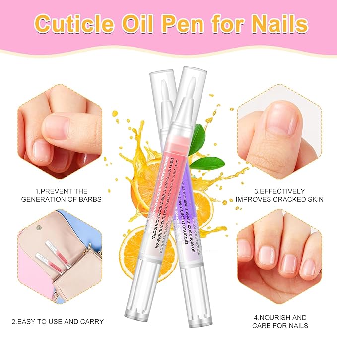15 Pcs Cuticle Oil Pens, Nail Oil Treatment with Soft Brush, Nail Cuticle Revitalizer Repair Pen