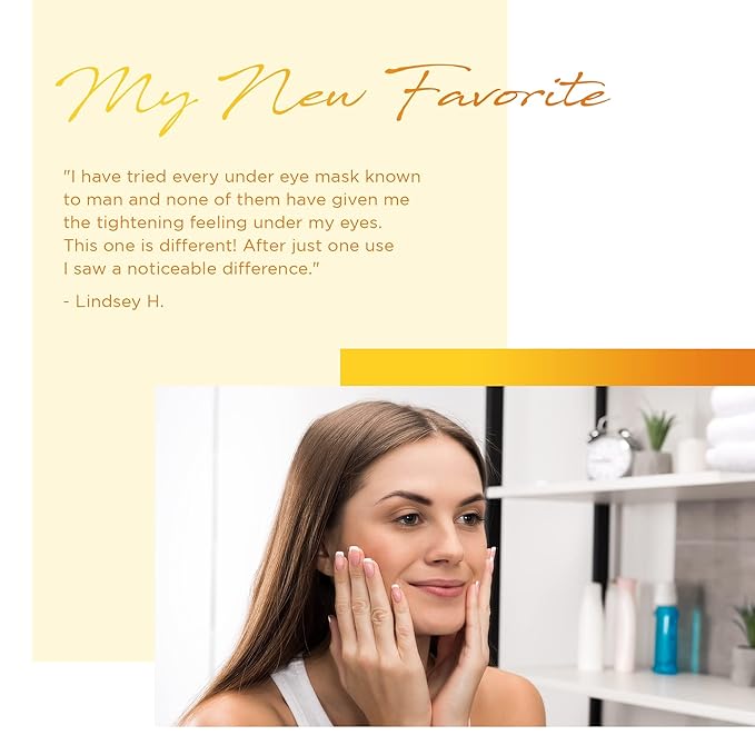 AZURE Vitamin C Under Eye Pads - Anti Aging, Lifting & Moisturizing Eye Mask Patches - Reduces Fine Lines, Wrinkles, Dark Circles & Puffiness - Skin Care Made in Korea - 10 Pairs