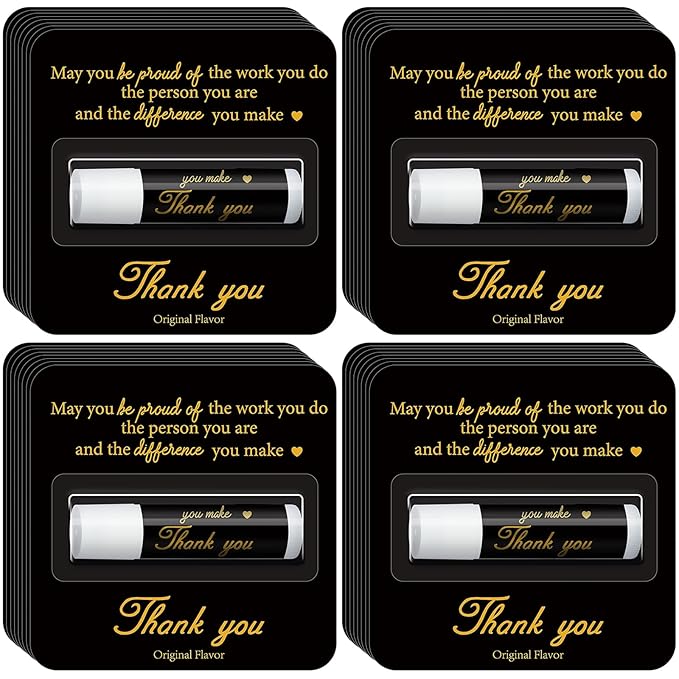 30 Pack Teacher Appreciation Gifts Bulk Lip Balms Employee Staff Team Thank You Gifts Nurse Volunteers Pastor Appreciation Presents for Women Men Coworkers You're the Balm(Black Gold)