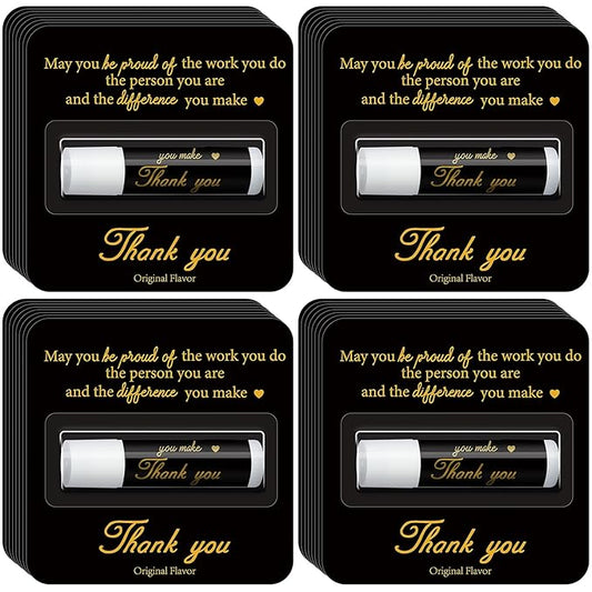 30 Pack Teacher Appreciation Gifts Bulk Lip Balms Employee Staff Team Thank You Gifts Nurse Volunteers Pastor Appreciation Presents for Women Men Coworkers You're the Balm(Black Gold)