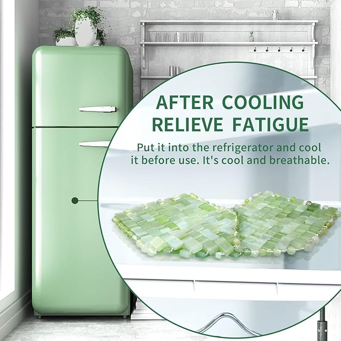 gemshan Jade Eye Mask 100% Natural Real Jade Stone Reusable Eye Mask for Hot & Cold Anti Aging，Headache and Migraine Relief Jade Mask for Women Men