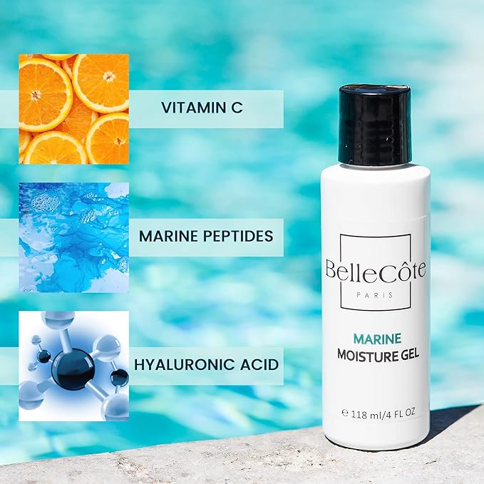 Vitamin C Face Moisturizer Gel - Oil Free Gel for Skin Hydrate, Dark Spot Corrector, Pore Minimizer, Wrinkle Care, Rosacea Treatment for Face With Pure Hyaluronic Acid & Marine Collagen | 4 oz / 118ml