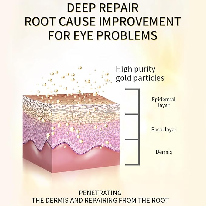 24k Golden Glow Under Eye Patches (30 Pairs Eye Gels), Collagen Eye Masks for Dark Circles and Puffiness, Bags, Relieves Pressure and Reduces Wrinkles, Refreshes Your Skin, Beauty & Personal Care