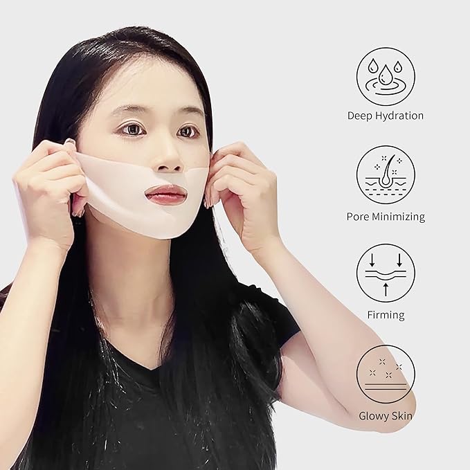 5PCS Bio-Collagen Real Deep Mask, Hydrating Overnight Hydrogel Mask, Anti-Aging,Pore Minimizing, Firming,Absorbs dirt deep inside face.