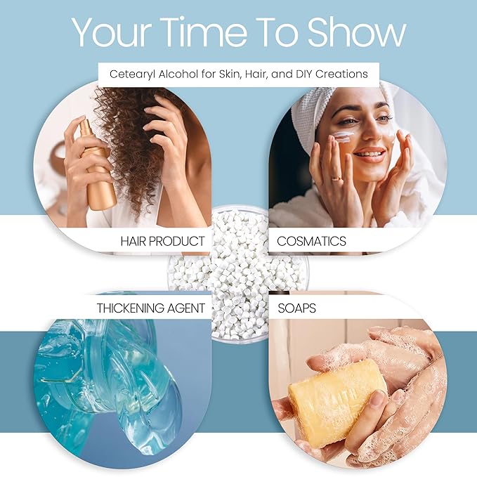 Cetearyl Alcohol Cosmetic Grade 8 Oz / 226 Grams - Cetearyl Alcohol Emulsifying Wax Organic for Body Butter, Cetearyl Alcohol Suitable for Making Conditioners, Scrubs and Creams by Talsen Chemicals