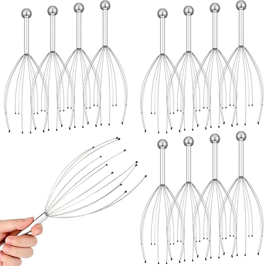 48 Pack Head Massager Scalp Massager 20 Prongs Head Scratcher Handheld Massage Tingler for Deep Relaxation, Stress Relief and Hair Stimulation, Stocking Stuffers