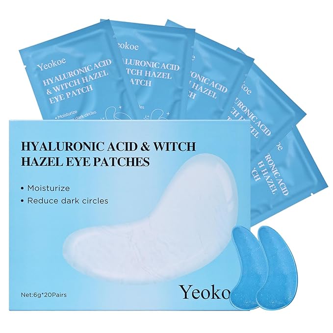 Under Eye Patches for Dark Circles,Puffy Eyes,20 Pairs Face Masks SkinCare With Hyaluronic Acid Witch Hazel for Moisturize