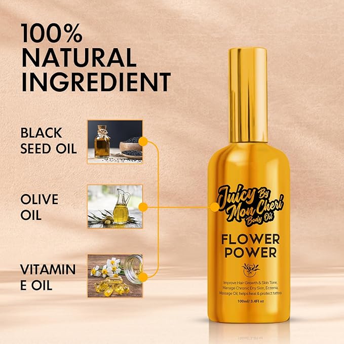 Body Oil Spray - Natural Black Seed, Olive & Vitamin E for Scar Repair, Eczema, Psoriasis, Rosacea, Moisturizing & Hair Growth (3.4 oz, Lavender)