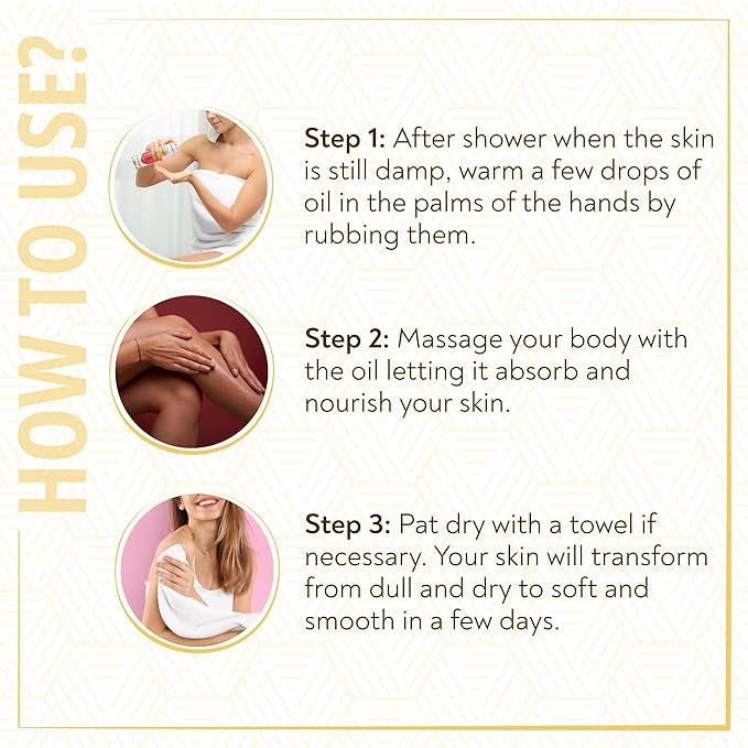 Daily Skin Moisturizing Body Oil with Apricot, Jojoba, Avocado & Vitamin E Oil | Hydrating & Nourishing for all Skin types | After Shower oil 8oz Strawberry Pineapple Scented