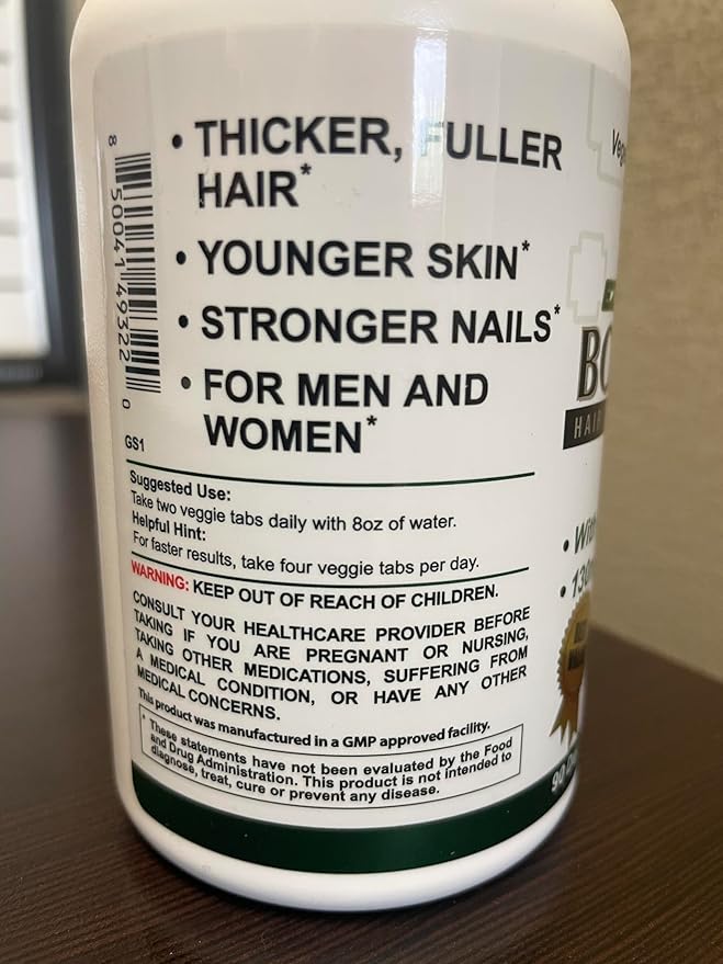 Bonita V Vegan Hair Nails and Skin Vitamins for Women - 20 Active Ingredients Including Biotin - Stronger Nails, Healthy Skin, Hair Growth - 180 EZ-TAB Veggie Tablets