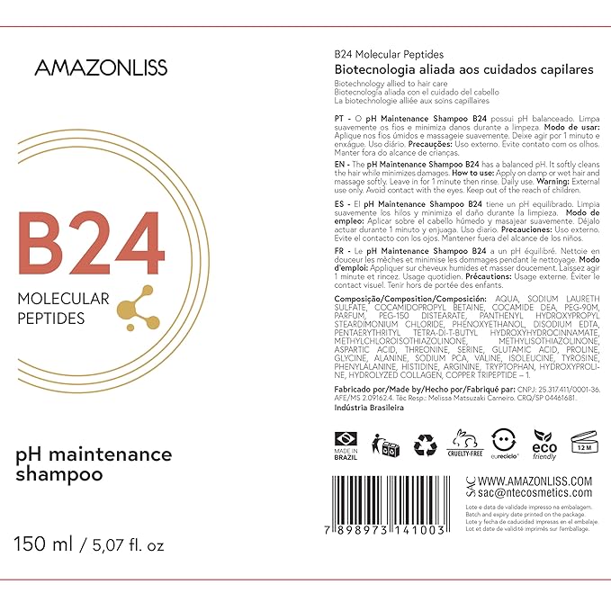 Brazilian Hair Care Set – BONDOX Repair Mask & B24 Peptide pH Maintenance Shampoo | Deep Hydration & Frizz Control | Restores & Strengthens Hair | Formaldehyde-Free & Cruelty-Free