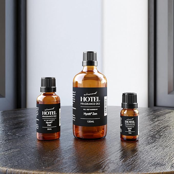 AirScent Hotel Diffuser Oil Inspired by The Hyatt Zen Hotel Scent - Premium Fragrance Oil No. 1027 for Ultrasonic and Waterless Diffusers and Crafting - 10 mL, 0.34 fl oz Glass Bottle with Dropper