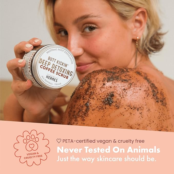 Coffee Scrub Foot & Body Exfoliator Infused with Vitamin E and Orange Peel Natural Exfoliating Sugar Body Scrub for Toning Cellulite Skin Care by Handmade Heroes